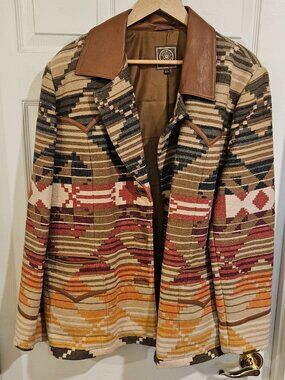 Double D Ranch Women's Serape Embroidered Blanket Blazer 2X